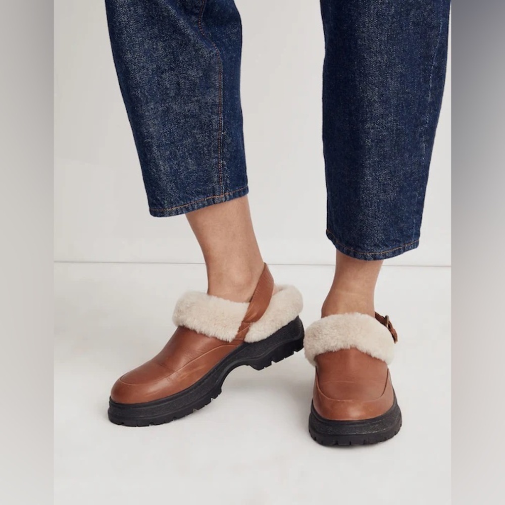 Madewell- The Sherling Sigrid Slingback Shearling Mule- Size 8 - Picture 2 of 9